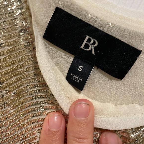 Sexy Banana Republic Alina Cream / Gold Cropped Sequin Tank Top! - Picture 6 of 14